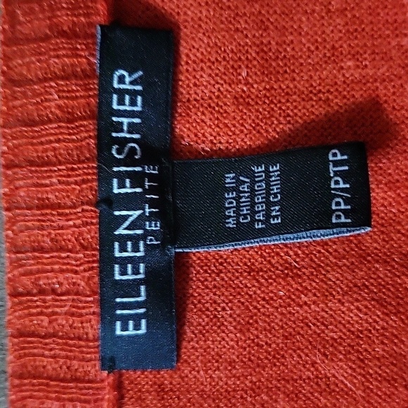 EILEEN FISHER Designer Boxy Long Sleeve Sweater Blouse Top Breathable TP Red - Picture 6 of 8
